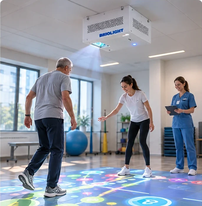 Briolight IF-R cognitive-motor rehabilitation module with floor projection